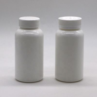 200 ml ronde vorm HDPE plastic fles voor het opslaan van pillen met flip over deksel en PE materiaal
