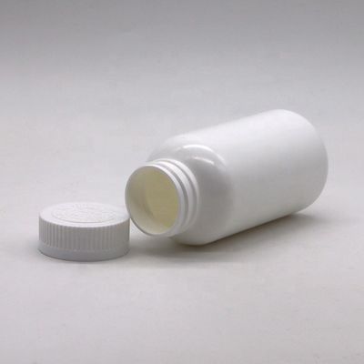 200 ml ronde vorm HDPE plastic fles voor het opslaan van pillen met flip over deksel en PE materiaal