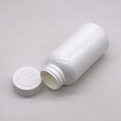 200 ml ronde vorm HDPE plastic fles voor het opslaan van pillen met flip over deksel en PE materiaal