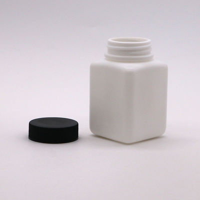 HDPE kraag vierkant vorm aangepast kleur lege pil fles voor vaste poeder geneeskunde