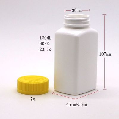6OZ 180ml HDPE vierkant tablet tablet medicijnfles voor medicijnen voeding