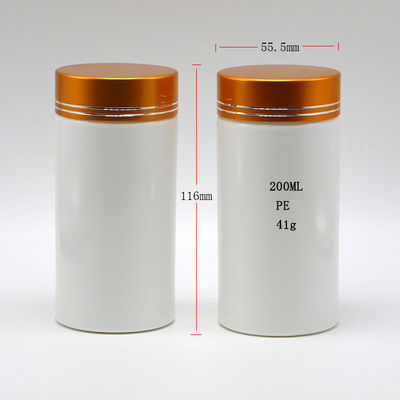 Apotheek 200 ml HDPE plastic flessen met schroefkap en rechte cilindervorm