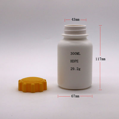 300cc HDPE ronde plastic capsulefles met schroefdop voor medicinale supplement tablet