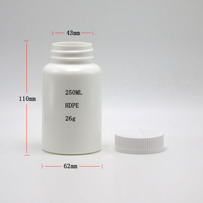 Op maat gemaakte schroefkap 250 ml HDPE plastic fles voor medische pillen gemakkelijk te openen