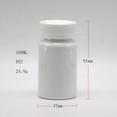 100 ml/3,4 oz Ronde vorm Op maat gemaakte plastic PET capsule pilfles voor medicatieopslag